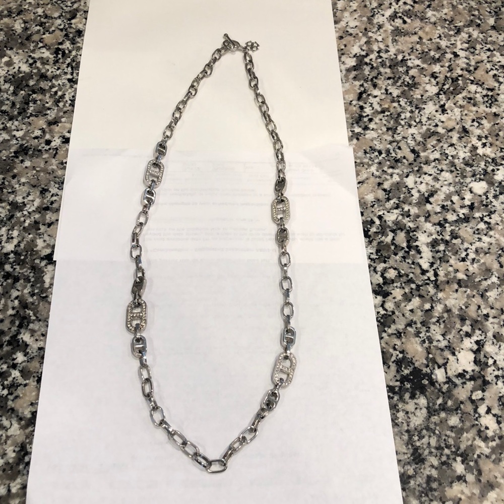 Ann Taylor 31” chain link necklace with crystals